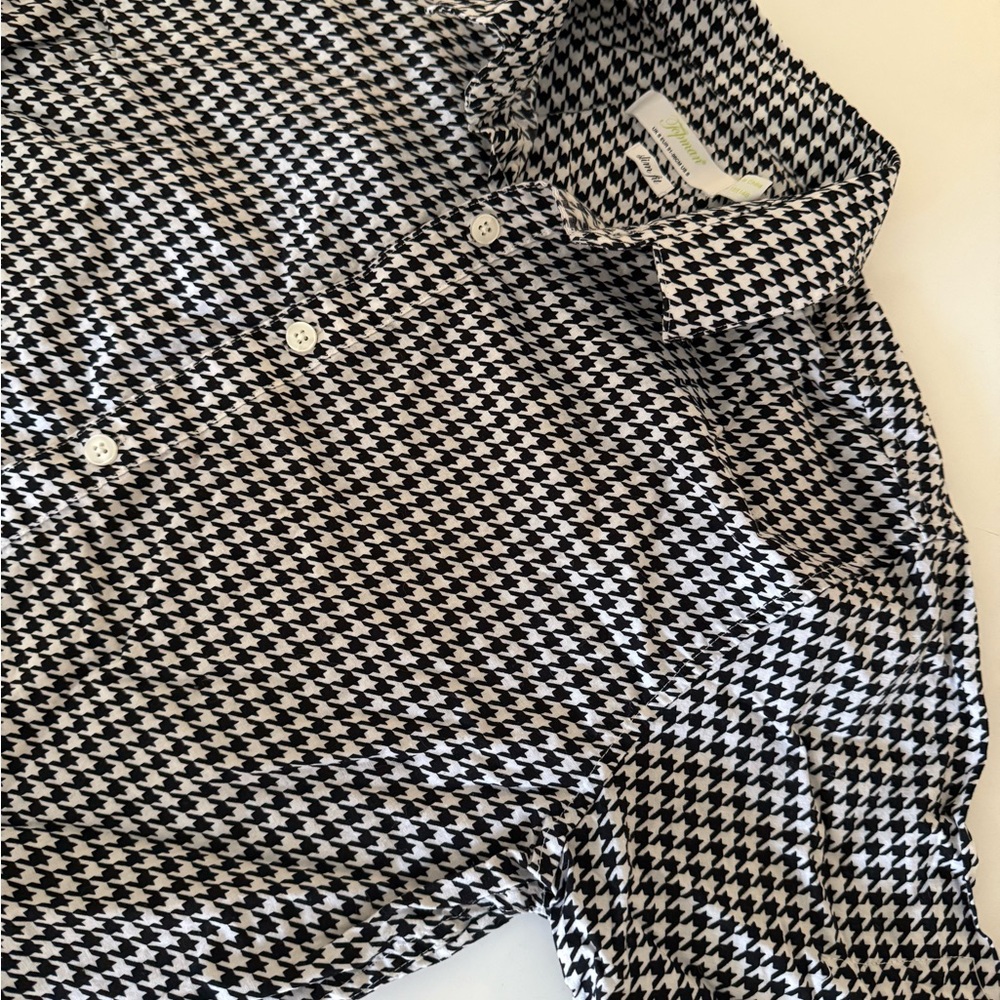 Black and White Houndstooth Collar Shirt - Picture 10 of 11
